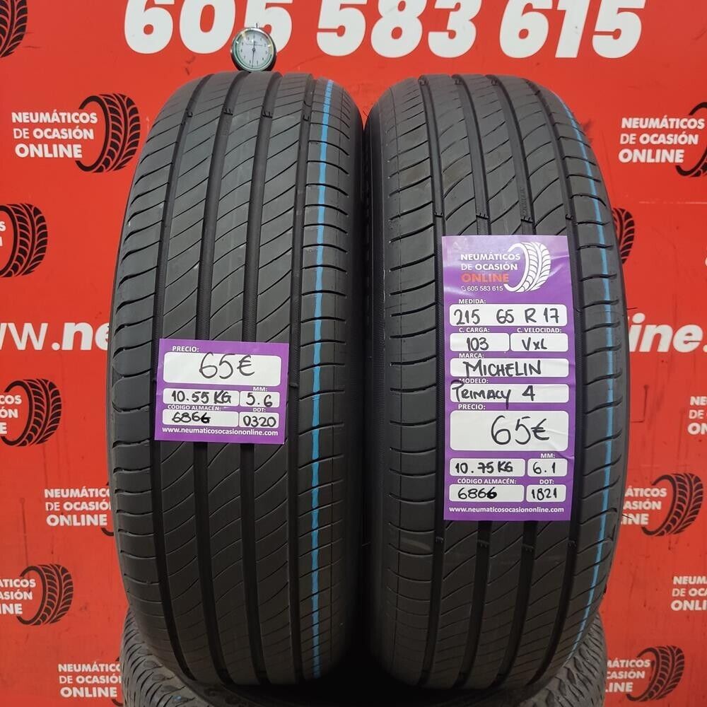 2x 215 65 R17 103V XL 5.6/6.1mm Michelin Primacy 4 Ref.6866