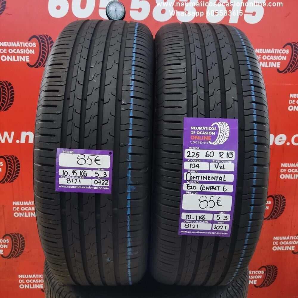 2x 225 60 R18 104V XL 5.3/5.3 mm Continental Eco Contact 6 Ref.8121