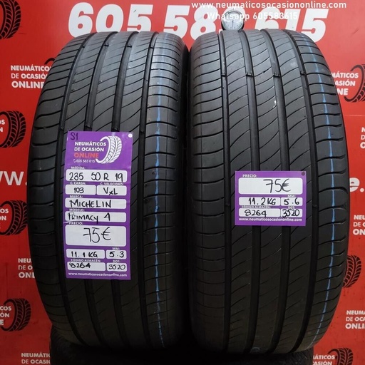 [Ref.8264] [Ref.8264] 2x 235 50 R19 103V XL 5.685.3 mm Michelin Primacy 4 S1 Ref.8264