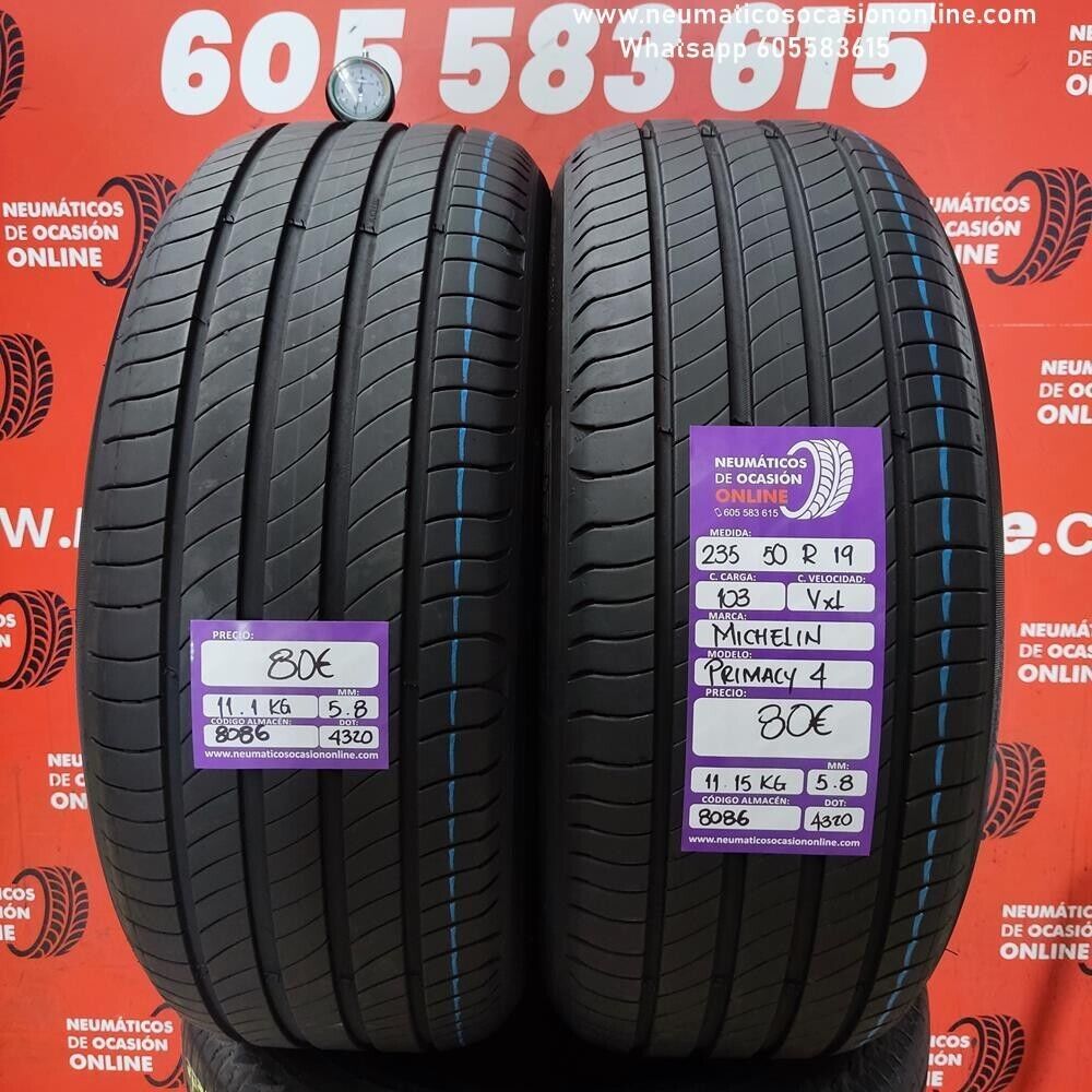 2x 235 50 R19 103V XL 5.8/5.8 mm Michelin Primacy 4 Ref.8086