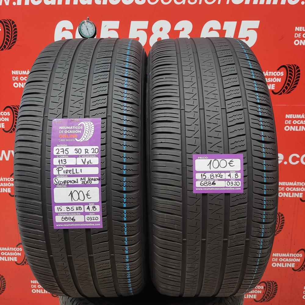 [Ref.6886] 2x 275 50 R20 113V XL M+S 4.8/4.8mm Pirelli Scorpion ALL Season Zero Ref.6886