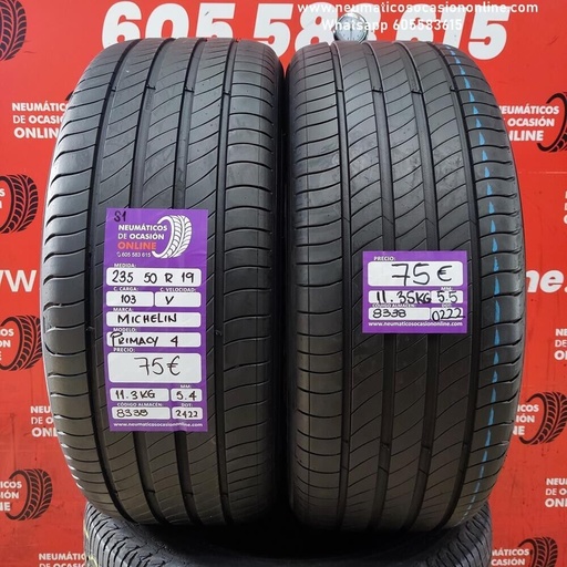 [Ref.8338] [Ref.8338] 2x 235 50 R19 103V 5.5/5.4 mm Michelin Primacy 4 S1 Ref.8338