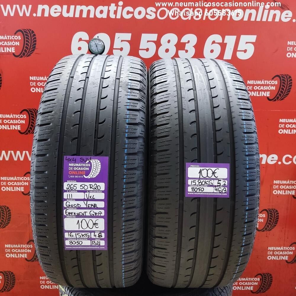 [Ref.8050] 2x 265 50 R20 111V XL 5.2/4.8 mm GoodYear Efficient Grip SUV 4*4 Ref.8050