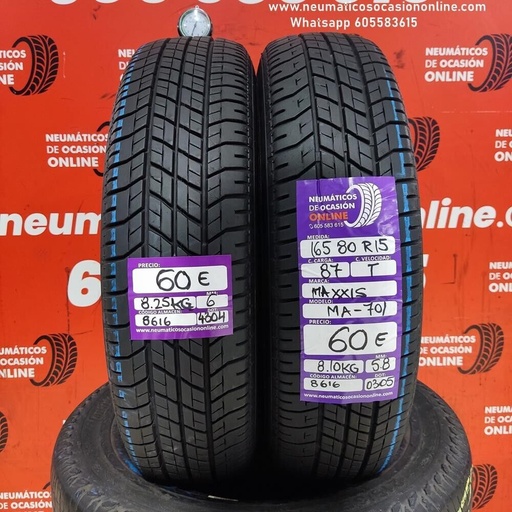 [Ref.8616] [Ref.8616] 2x 165 80 R15 87T 6.0/5.8 mm Maxxis MA-701 Ref.8616