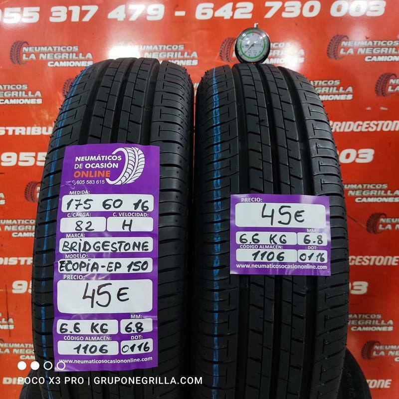 2 X 175 60 R 16 82H 6.8/6.8mm Bridgestone Ecopia Ep150 Ref. 1106