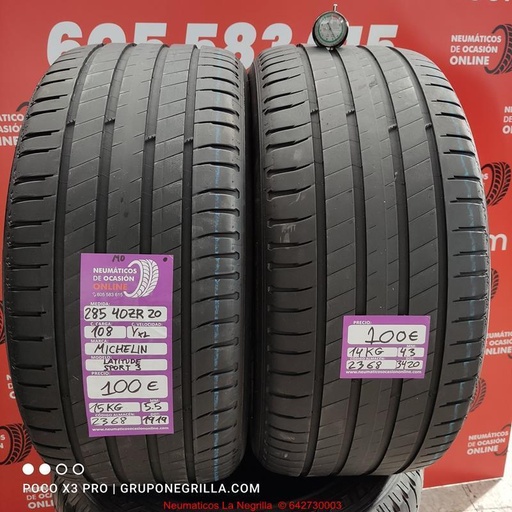 [Ref.2368] [Ref.2368] 2X 285 40 R20 108Y XL MO 5.5/5.5mm Michelin Latitud Sport 3 Ref. 2368