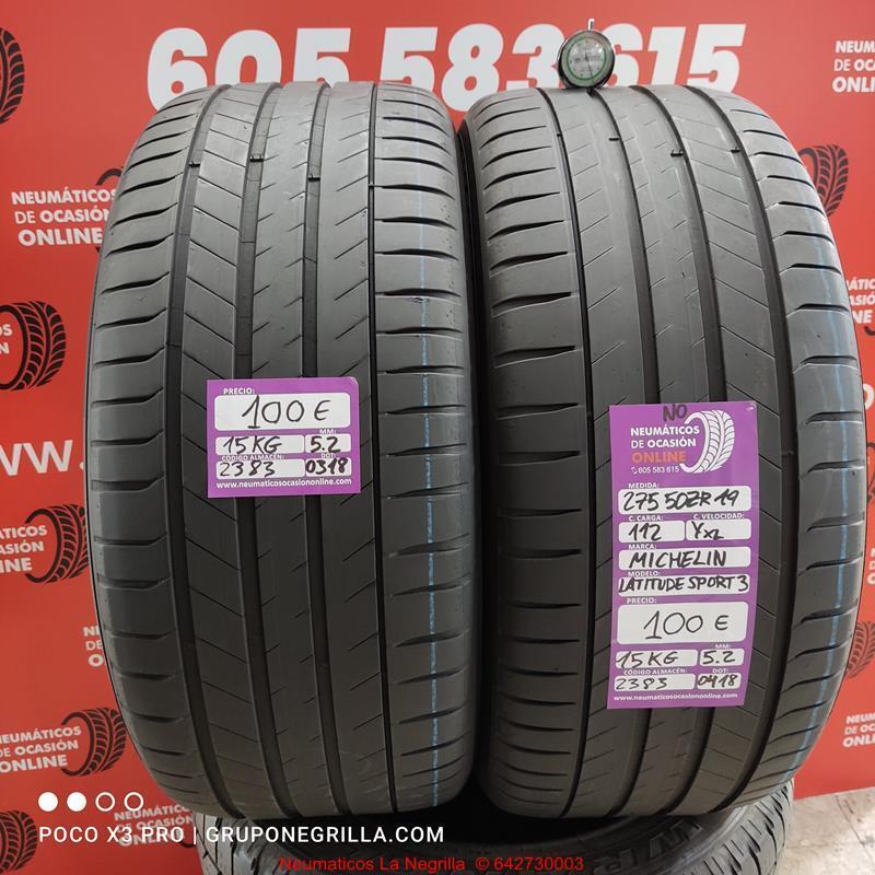 2 x 275 50 R19 112Y XL NO 5.2/5.2mm DOT 0318/0418 Michelin Latitude Sp3 Ref.2383