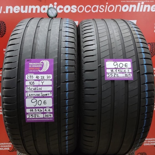 [Ref.3582] [Ref.3582] 2x 285 40 R20 108Y ZR 4.4/4.3mm Michelin Latitude Sport3 MO Ref.3582