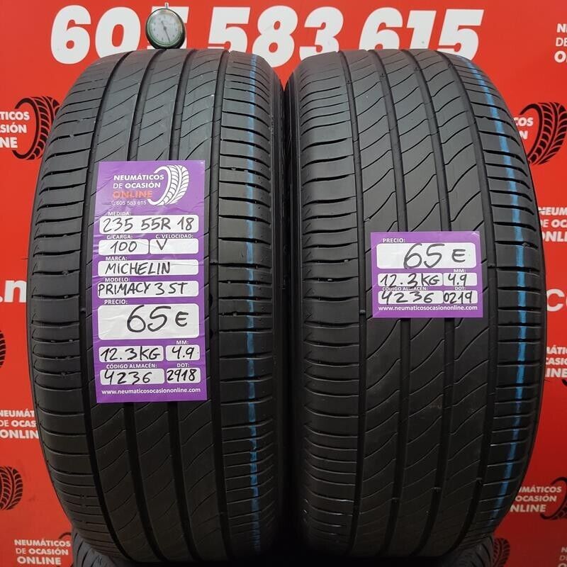 2x 235 55 R18 100V 4.9/4.9mm Michelin Primacy3 ST Ref.4236