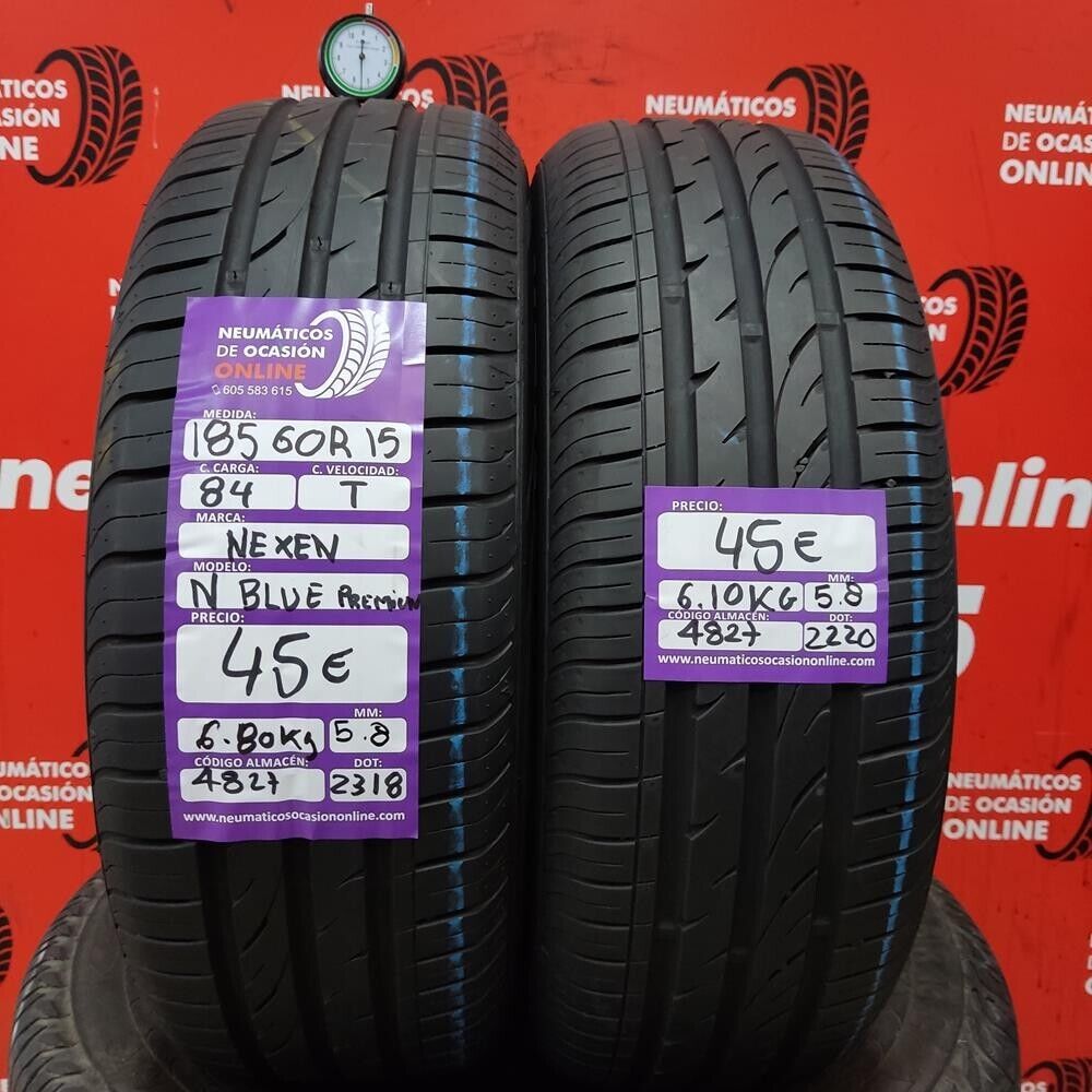 2x 185 60 R15 84T 5.8/5.8mm Nexen N Blue Premium Ref.4827