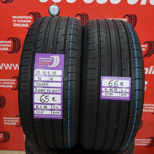 [Ref.5175] [Ref.5175] 2x 215 50 R18 92W 5.6/5.2mm Falken Azenis FK 453CC Ref.5175