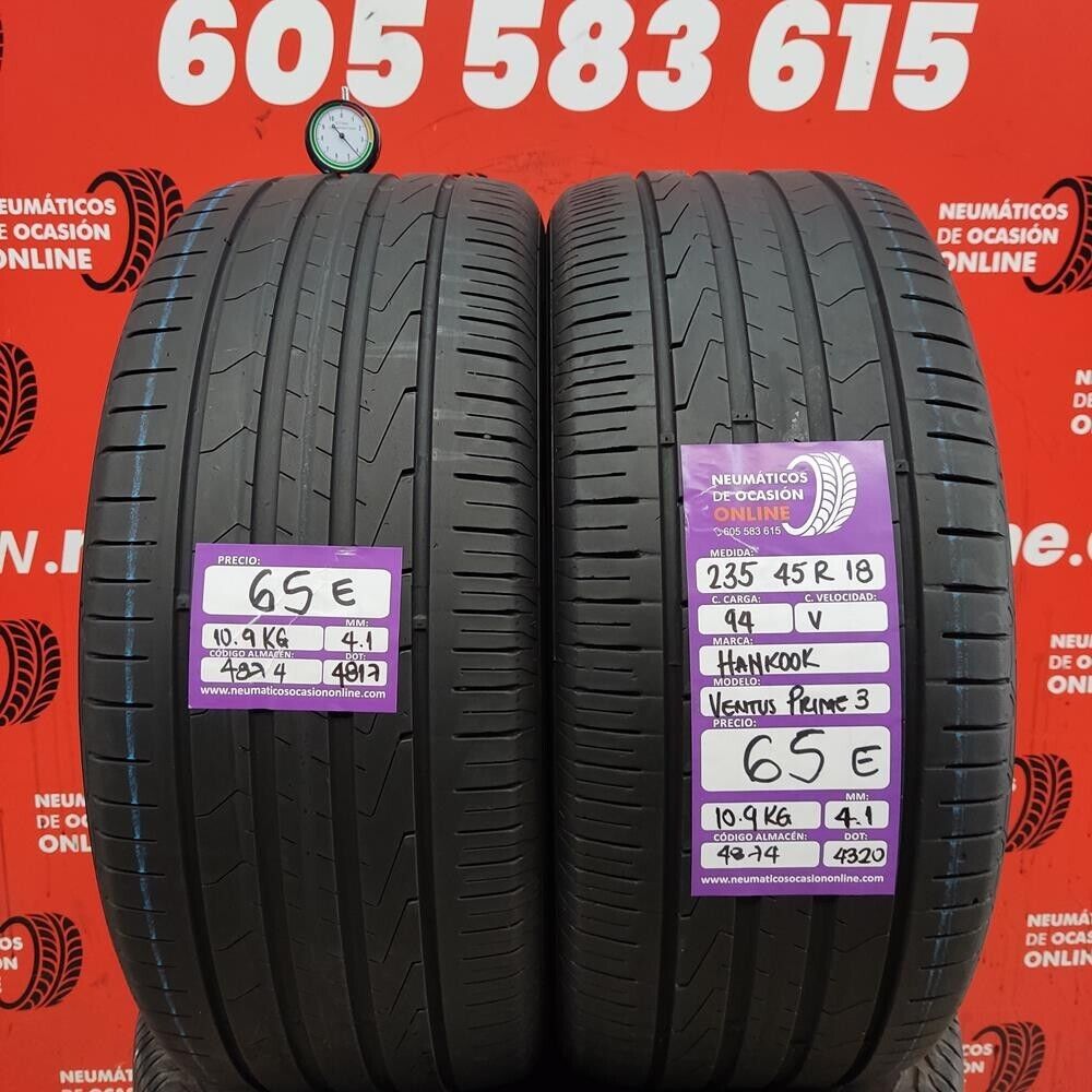 2x 235 45 R18 94V 4.1/4.1mm Hankook Ventus Prime 3 Ref.4874