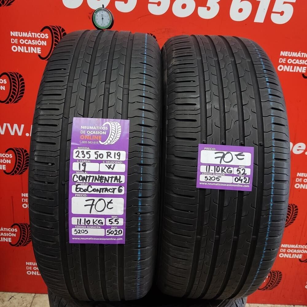 2x 235 50 R19 99W 5.5/5.2mm Continental Eco Contact 6 Ref.5205