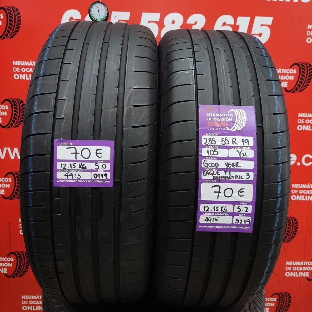 2x 235 55 R19 105Y XL 5.0/5.2mm Goodyear Eagle F1 Asymetric3 Ref.4915