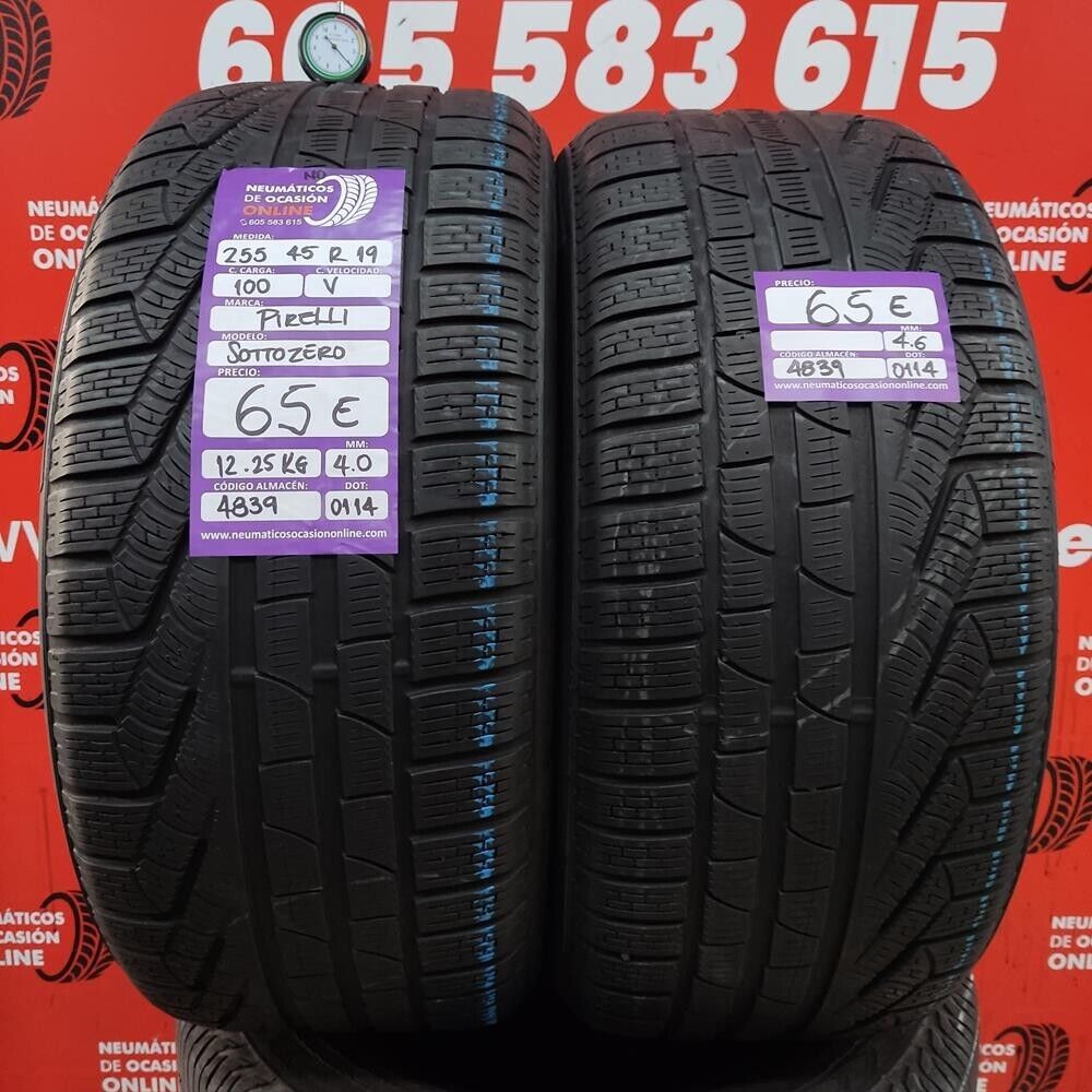 2x 255 45 R19 100V 4.0/4.6mm Pirelli SottoZero MO Ref.4839