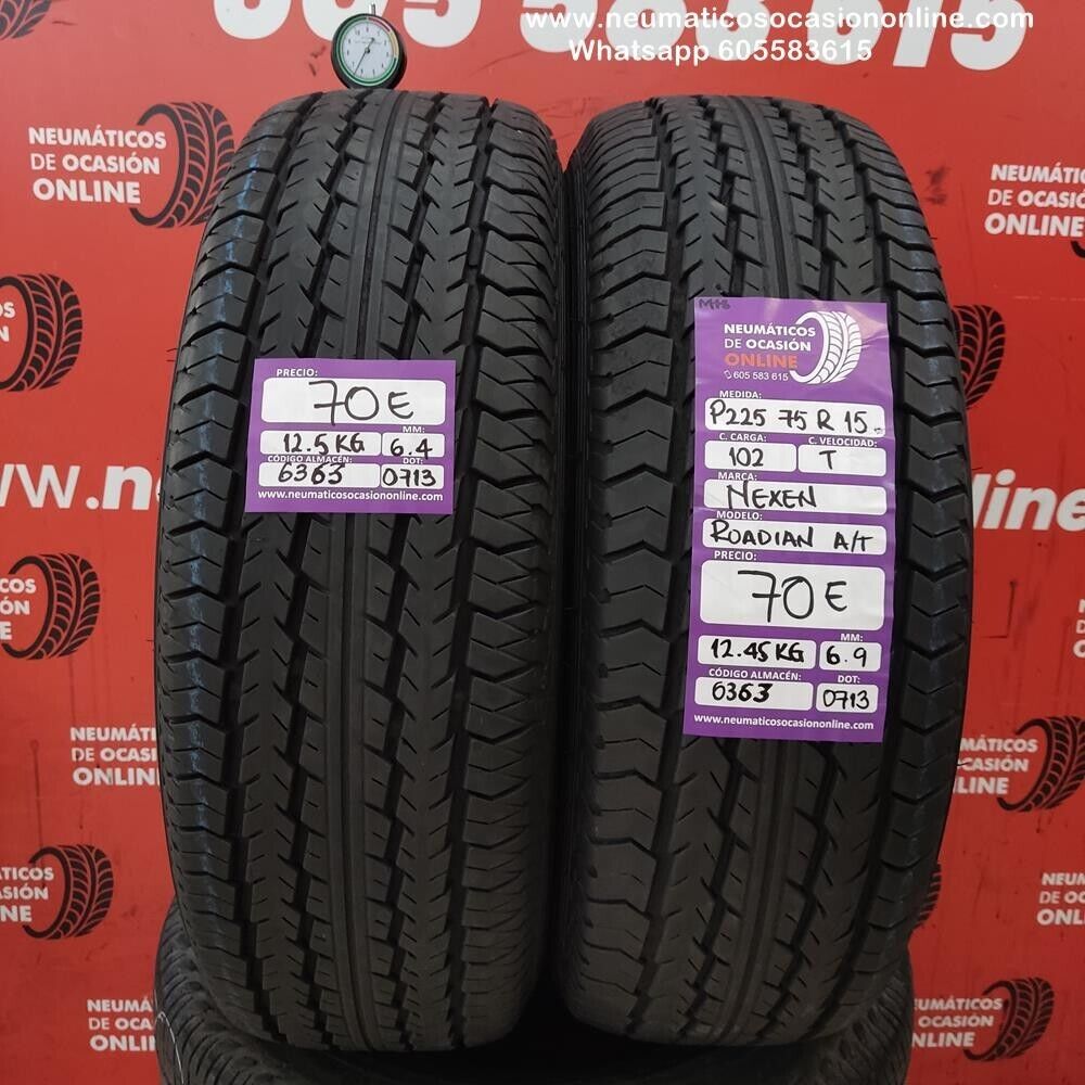 2x P225 75 R15 102T M+S 6.4/6.9mm Nexen Roadian A/T Ref.6363