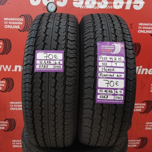 [Ref.6363] [Ref.6363] 2x P225 75 R15 102T M+S 6.4/6.9mm Nexen Roadian A/T Ref.6363