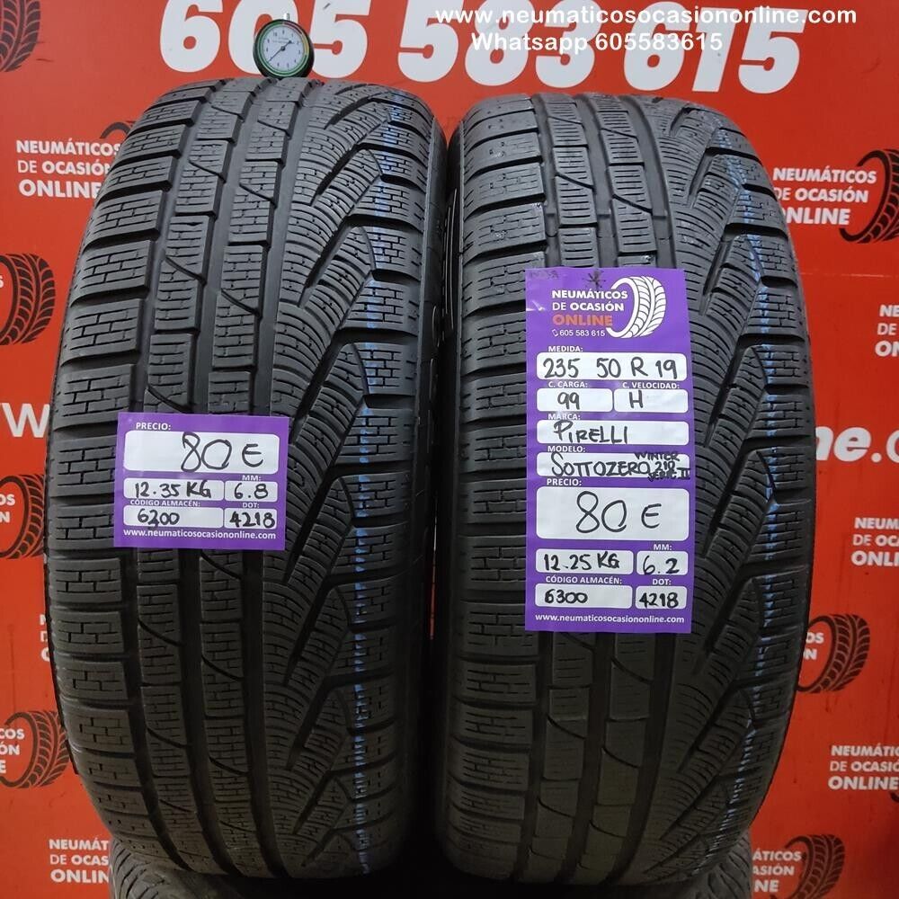 [Ref.6300] 2x 235 50 R19 99H 6.8/6.2mm Pirelli SottoZero Winter 210 Serie II Ref.6300