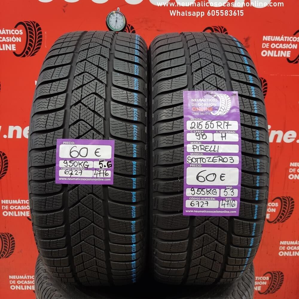 2x 215 55 R17 98H M+S 5.6/5.3mm Pirelli Sotto Zero 3 Ref.6727