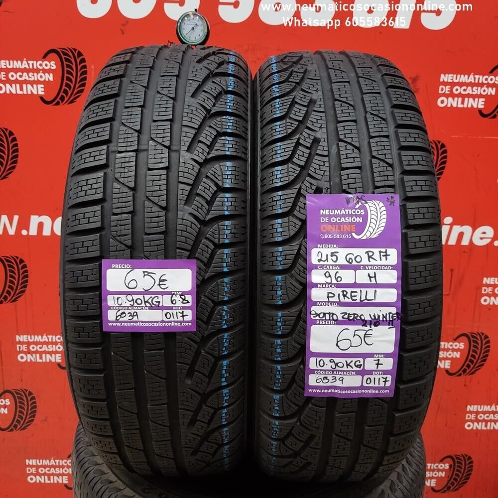 2x 215 60 R17 96H M+S 6.8/7.0mm Pirelli Sotto Zero Winter 210 II Ref.6839