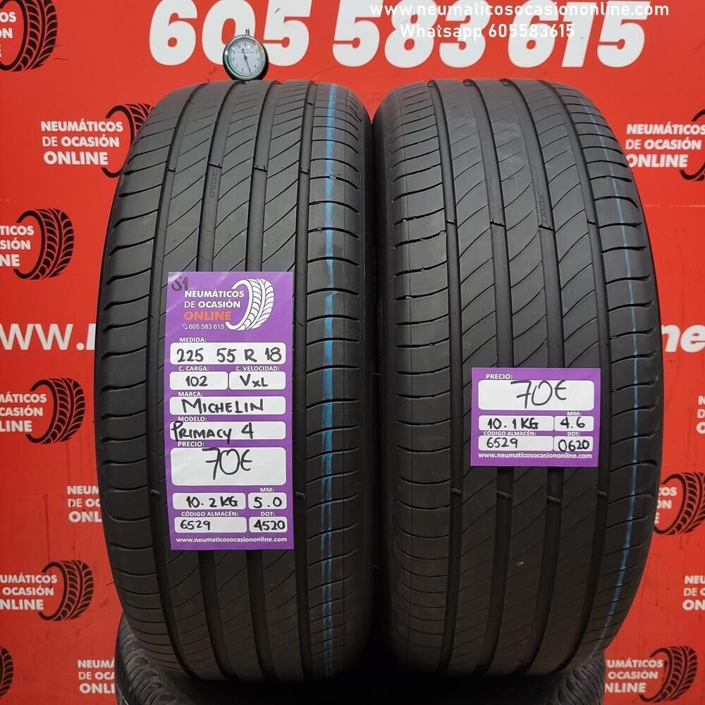 2x 225 55 R18 102V XL S1 5.0/4.6mm Michelin Primacy 4 Ref.6529