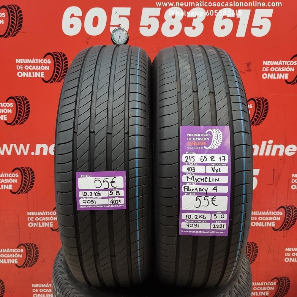 2x 215 65 R17 103V XL 5.8/5.0mm Michelin Primacy 4 Ref.7031