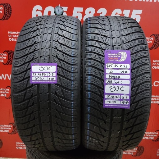 [Ref.5070] [Ref.5070] 2x 275 45 R21 110W XL M+S 5.3/5.1mm Nokian WR SUV 3 Ref.5070