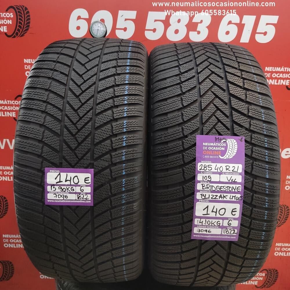 2x 285 40 R21 109V XL M+S 6.0/6.0mm Bridgestone Blizzak LM005 Ref.7096