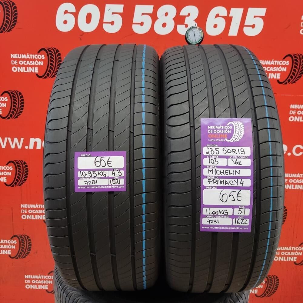 2x 235 50 R19 103V XL 4.3/5.1mm Michelin Primacy 4 Ref.7281