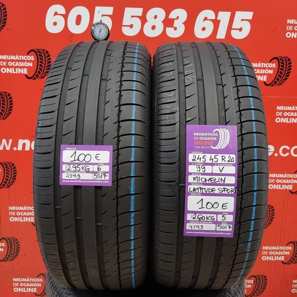 2x 245 45 R20 99V 6.0/5.0mm Michelin Latitude Sport Ref.7293