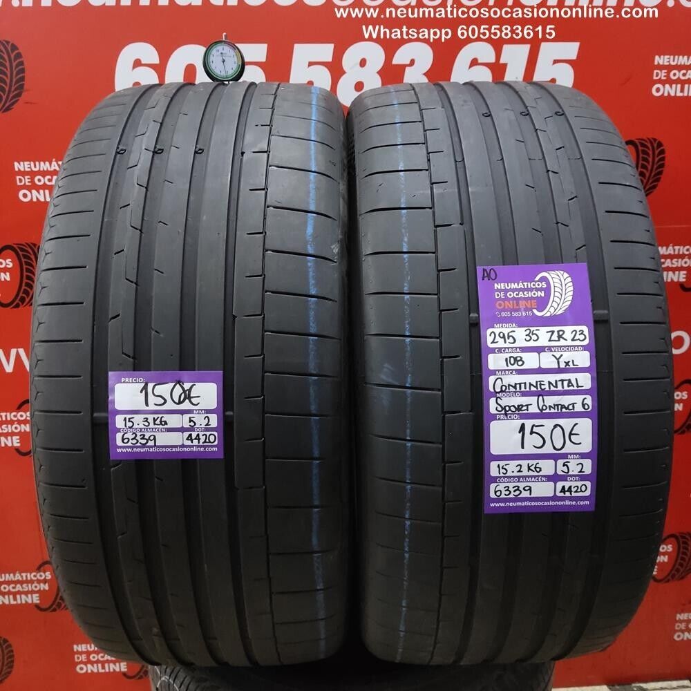 2x 295 35 R23 108Y XL AO 5.2/5.2mm Continental Sport Contact 6 Ref.6339