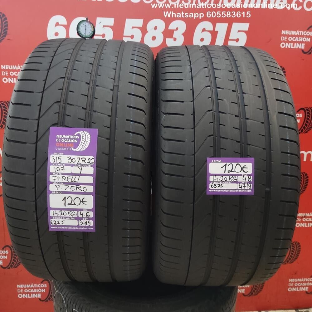 2x 315 30 R22 107Y ZR 4.6/4.8mm Pirelli PZero Ref.6325