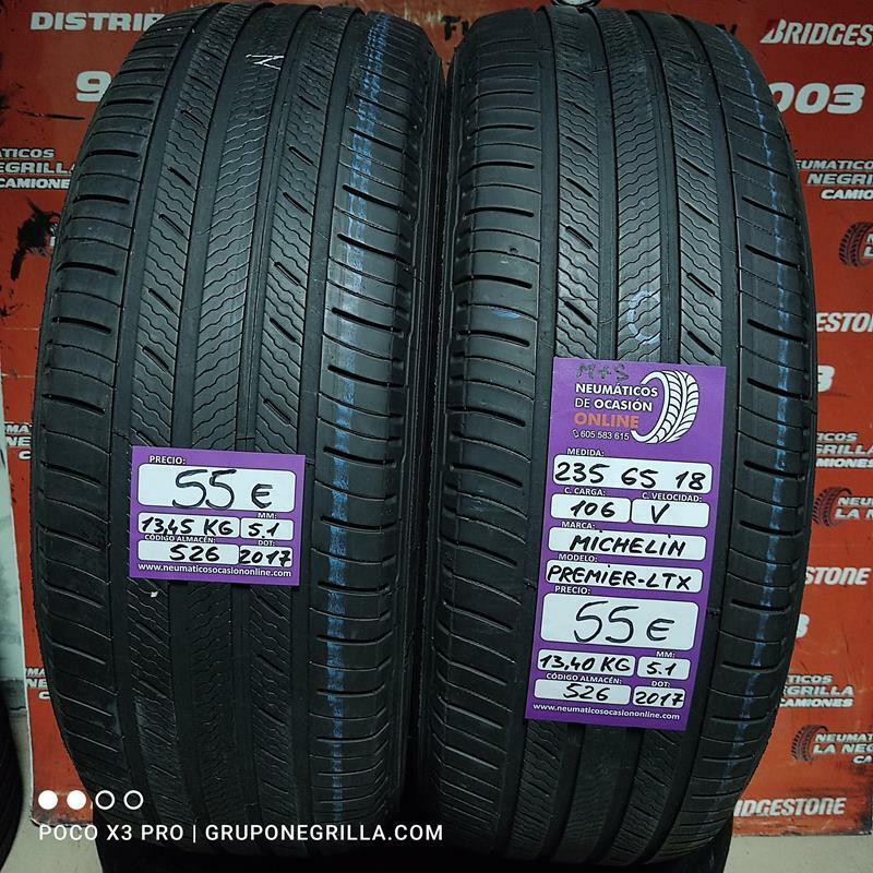 [Ref.526] 2 x 235 65 R 18 106V M+S 5.1/5.1mm Michelin Premier-LTX.Ref.526