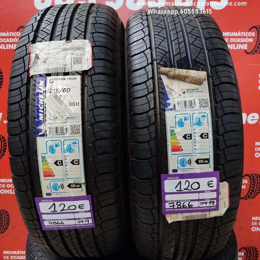 [Ref.7866] 2x 215 60 R17 95H Michelin Latitude Tour HP DOT 0419/0419 (Sin Uso) Ref.7866