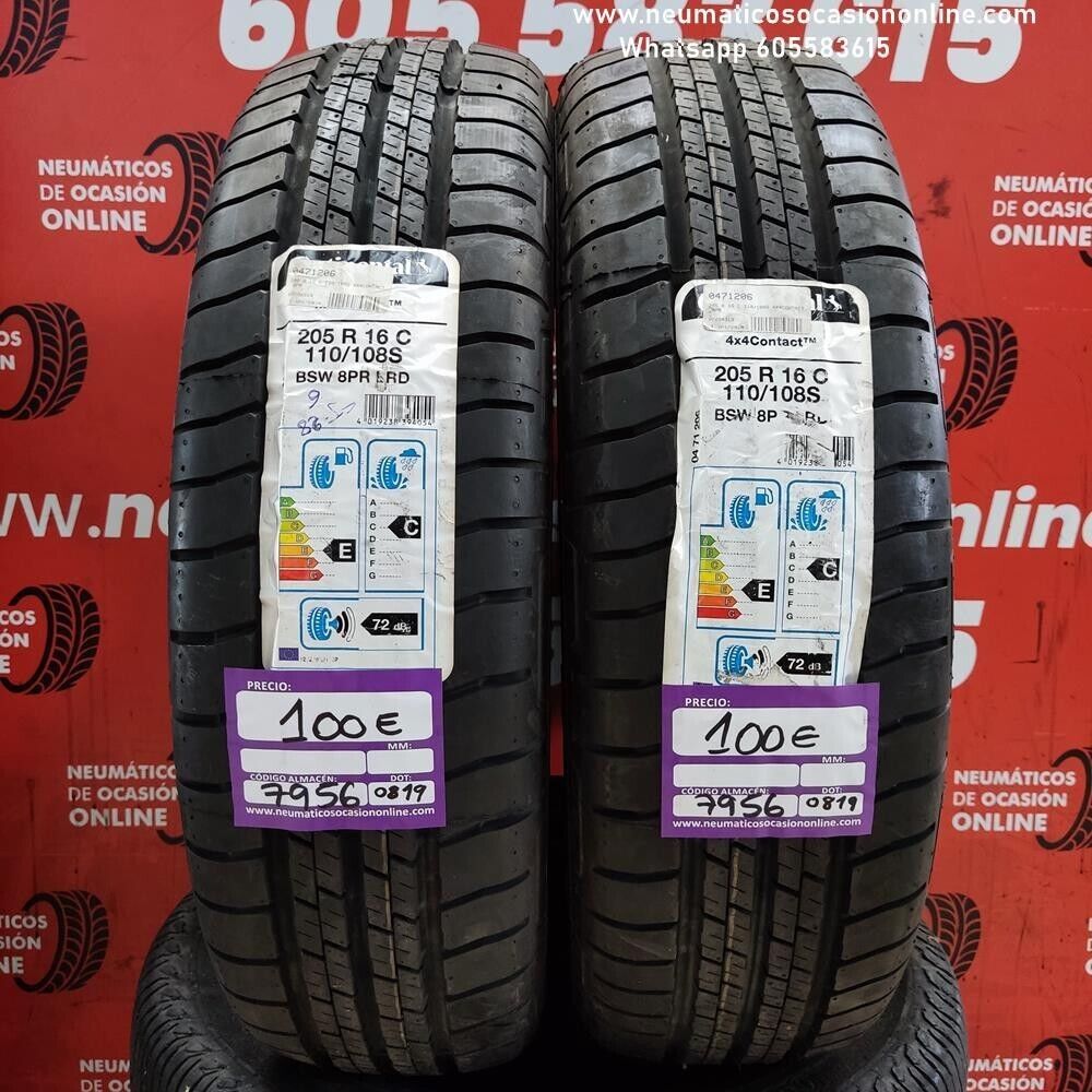 [Ref.7956] 2x 205 R16C 110/108S Continental 4*4 Contact TM DOT0819/0819 (Sin Uso)  Ref.7956