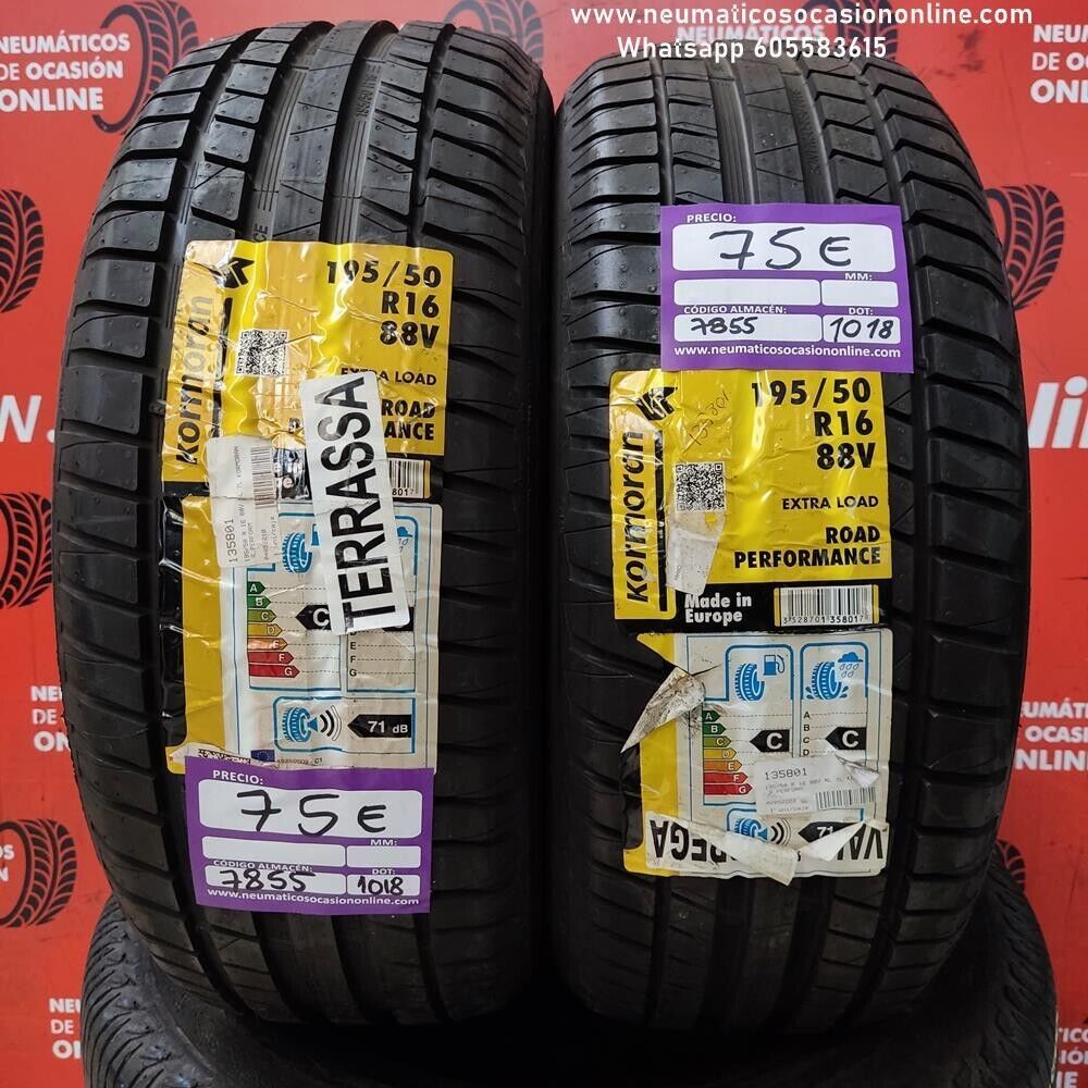 [Ref.7855] 2x 195 50 R16 88V Kormoran Road Performance DOT 1018/1018 (Sin Uso) Ref.7855