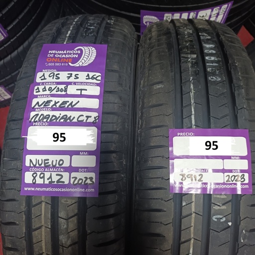 [Ref.8912] 2x 195 75 16C 110/108T Nexen Roadian CT8 DOT 2023/2023 (Sin Uso) Ref.8912