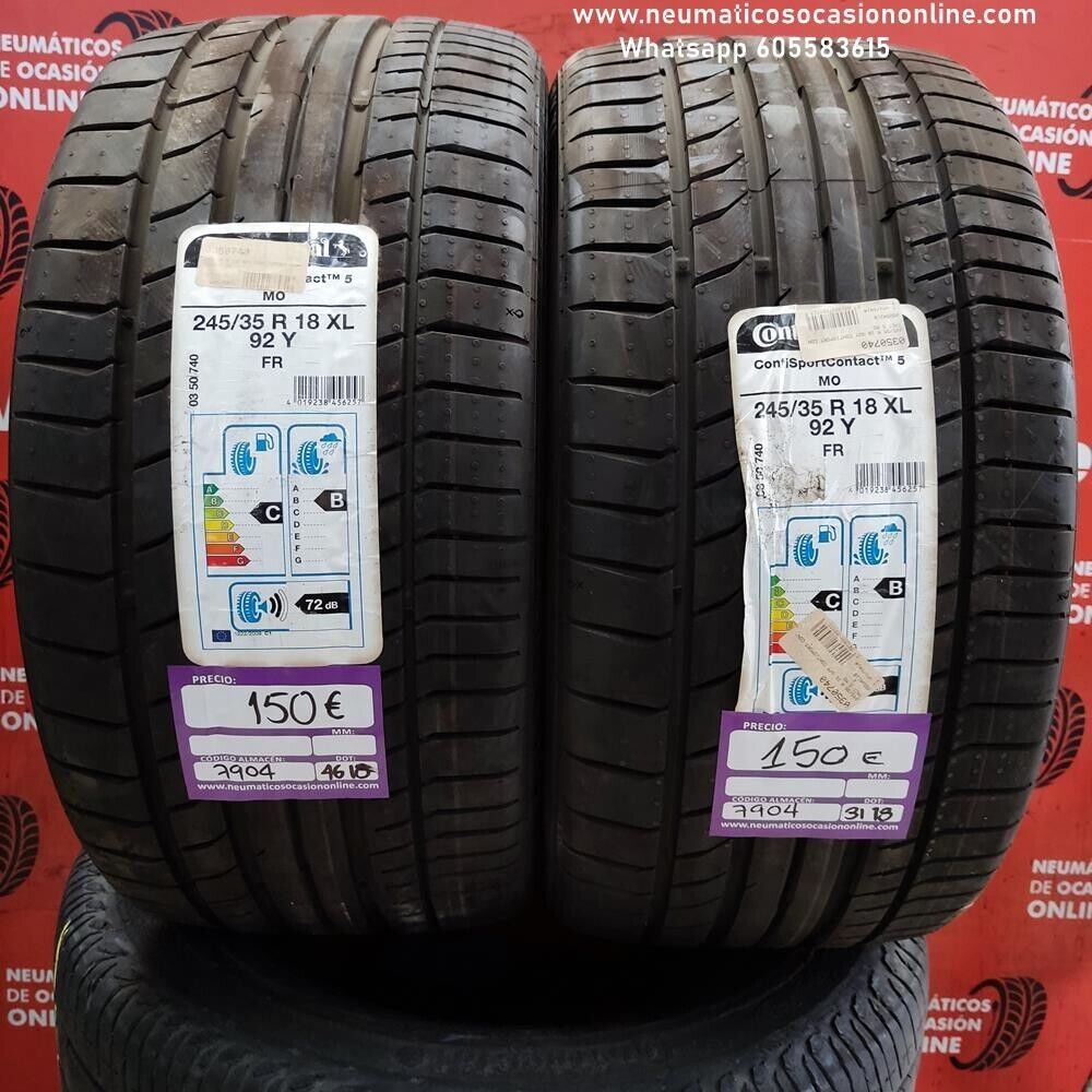 2x 245 35 R18 92Y XL Continental Conti Sport Contact TM 5 MO (Sin Uso) Ref.7904