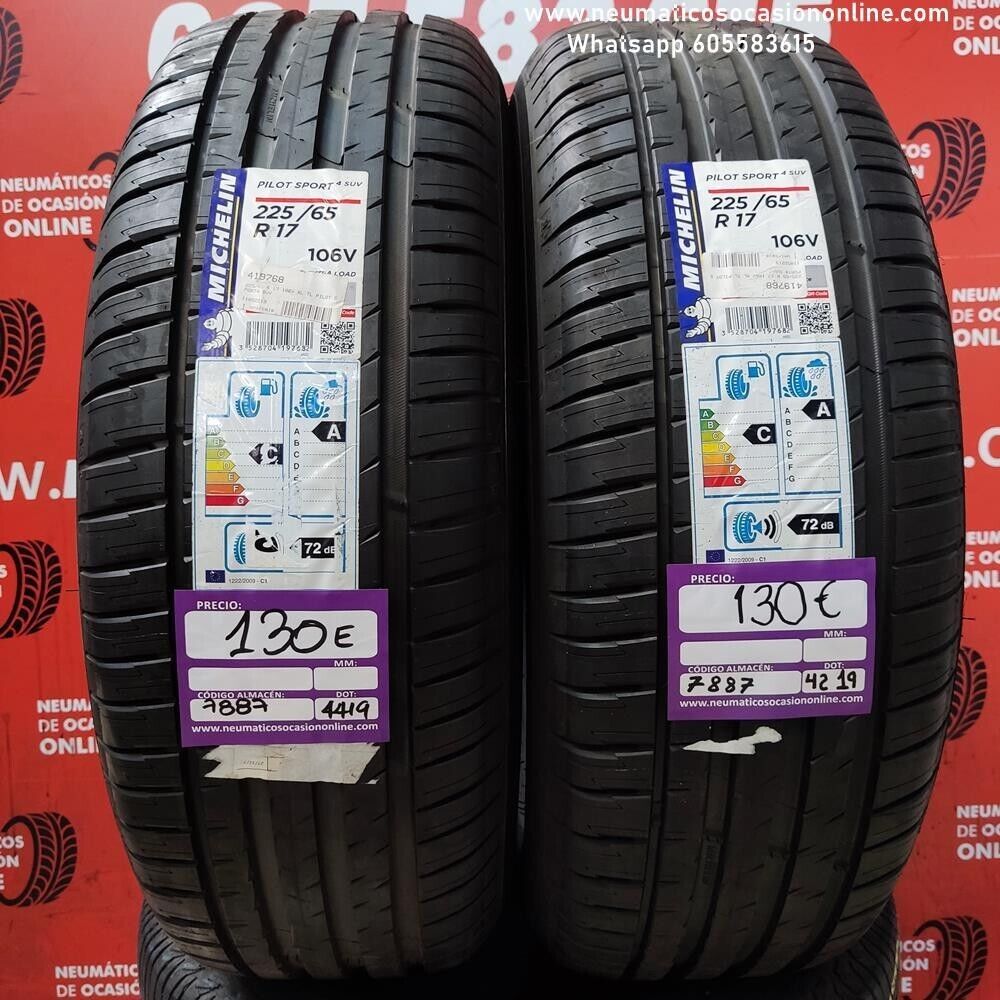 [Ref.7887] 2x 225 65 R17 106V Michelin Pilot Sport 4 SUV DOT 4219/4419 (Sin Uso) Ref.7887