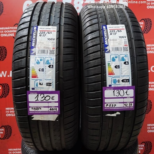 [Ref.7887] [Ref.7887] 2x 225 65 R17 106V Michelin Pilot Sport 4 SUV DOT 4219/4419 (Sin Uso) Ref.7887