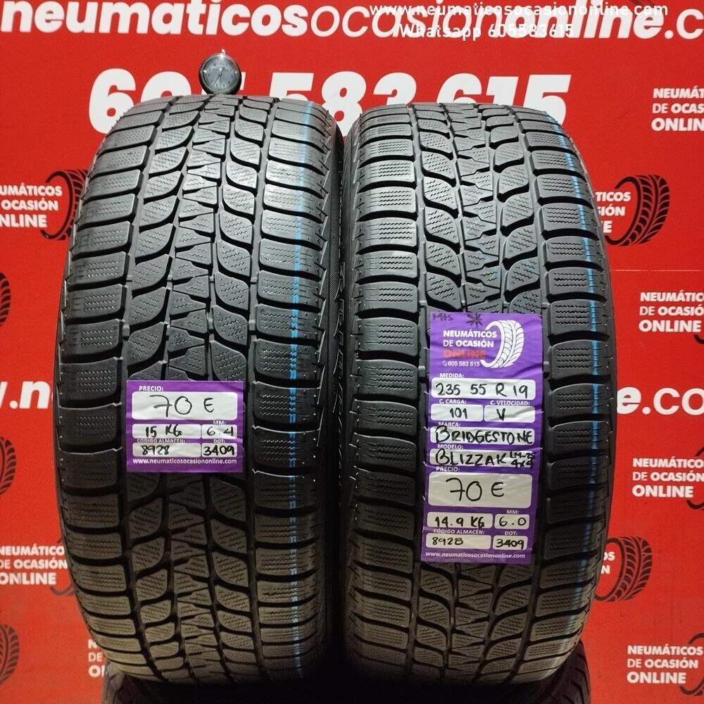 [Ref.8928] 2x 235 55 R19 101V Bridgestone Blizzak LM25 4*4 M+S 6.4/6.0 mm Ref.8928