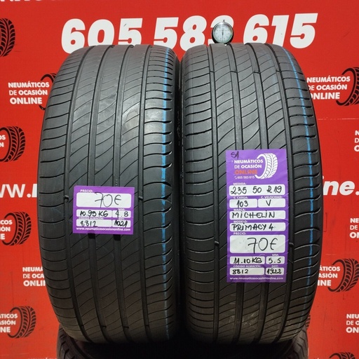 [Ref.8812] [Ref.8812] 2x 235 50 R19 103V Michelin Primacy 4 S1 5.5/4.8 mm Ref.8812