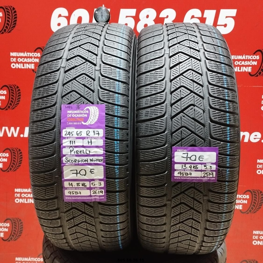 2x 245 65 R17 111H PIRELLI SCORPION WINTER 5.3/5.3mm REF:9587