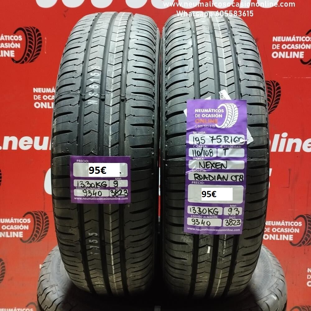 2x 195 75 16C 110/108T NEXEN ROADIAN CT8 9.0/9.3mm Ref:9340