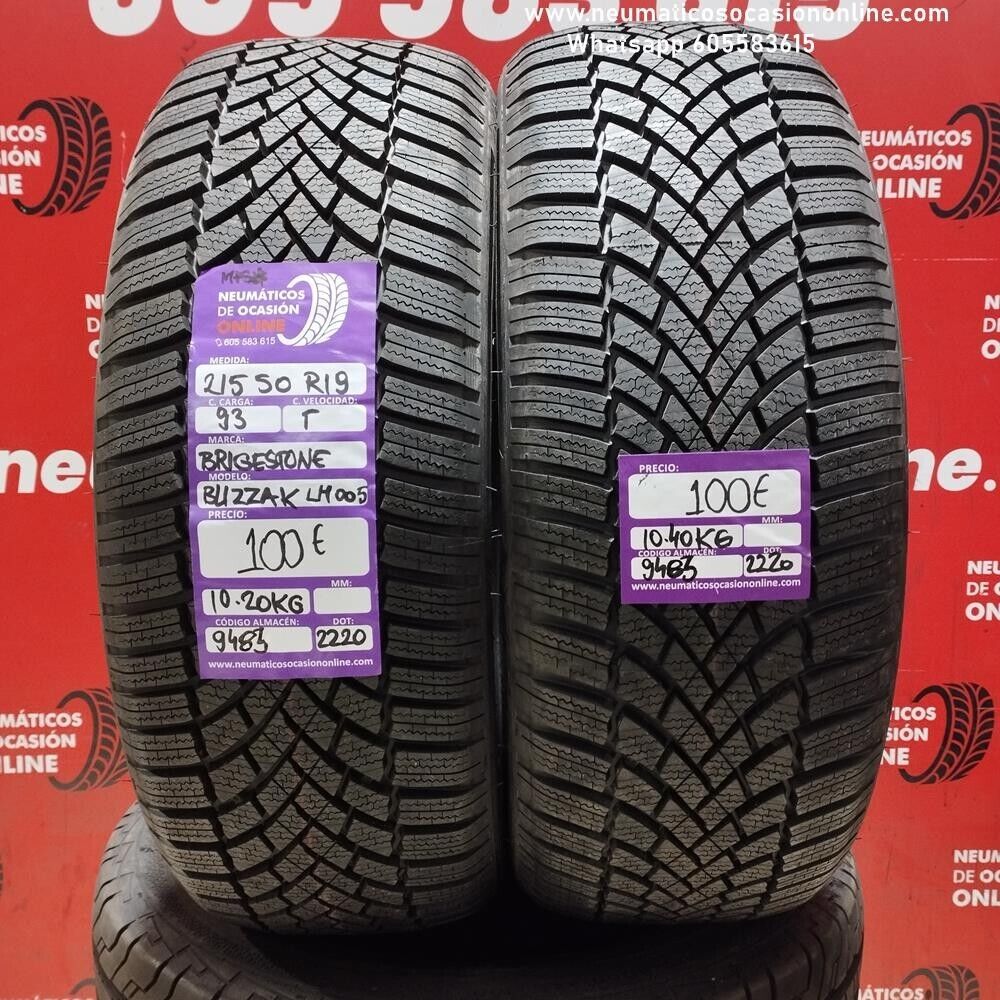 2x 215 50 R19 93T BRIDGESTONE BLIZZAK LM005 M+S* REF:9483