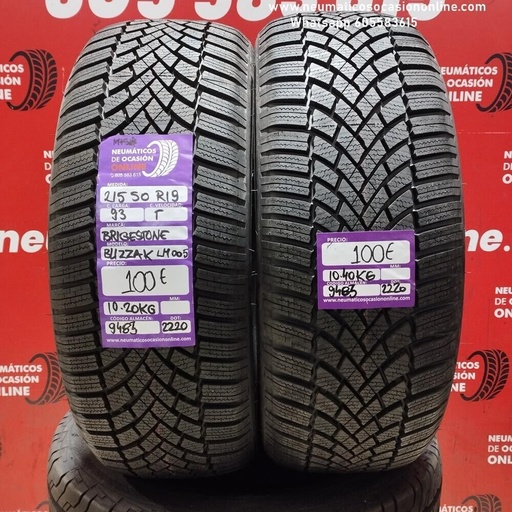 [Ref.9483] 2x 215 50 R19 93T BRIDGESTONE BLIZZAK LM005 M+S* REF:9483