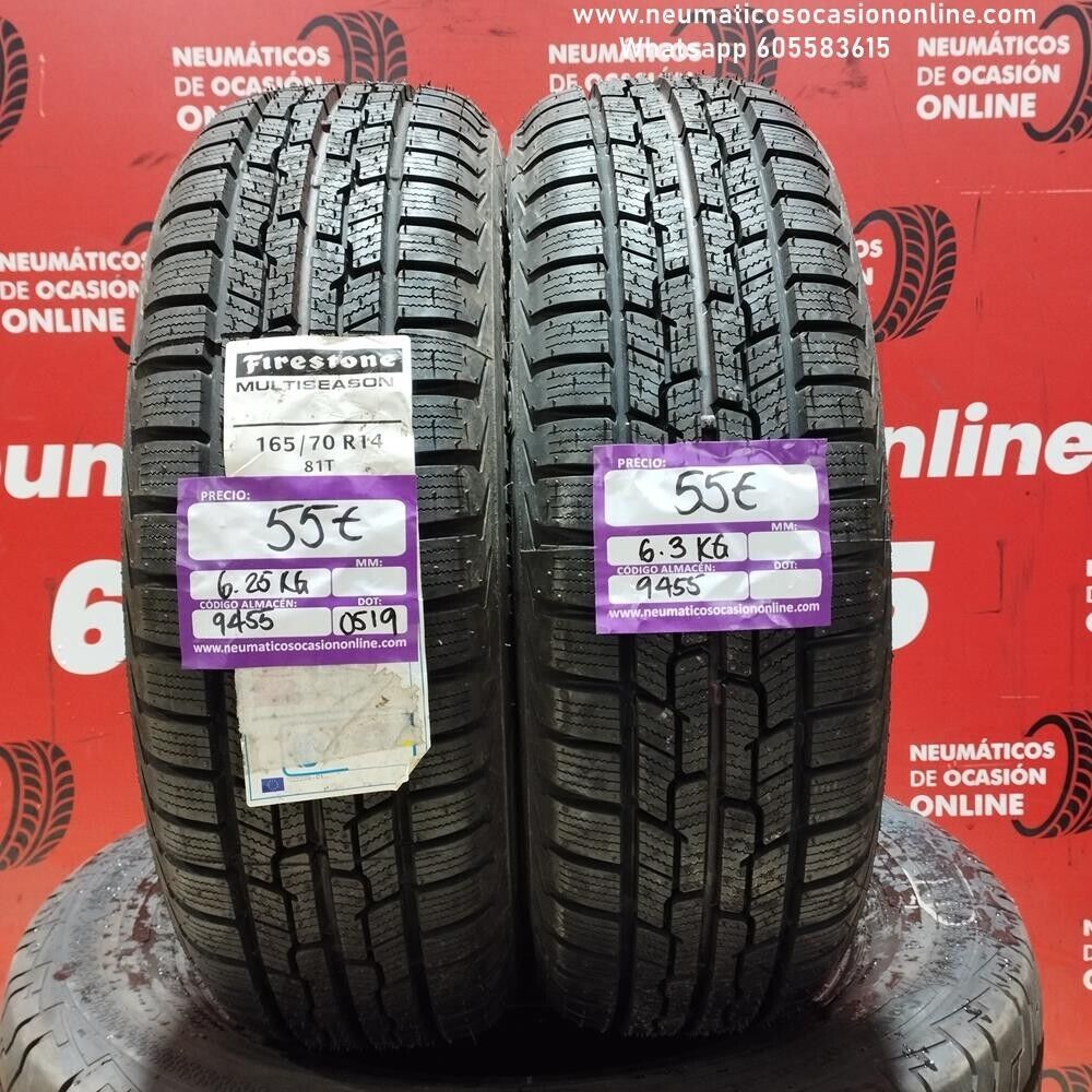 2x 165  70  R14  81T FIRESTONE MULTISEASON  (SIN USO) Ref.9455