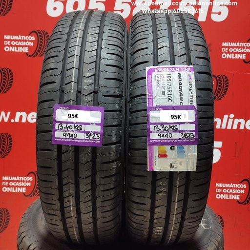 [Ref.9440] 2x 195 75 16C 110/108T NEXEN TIRES ROADIAN (SIN USO) REF:9440