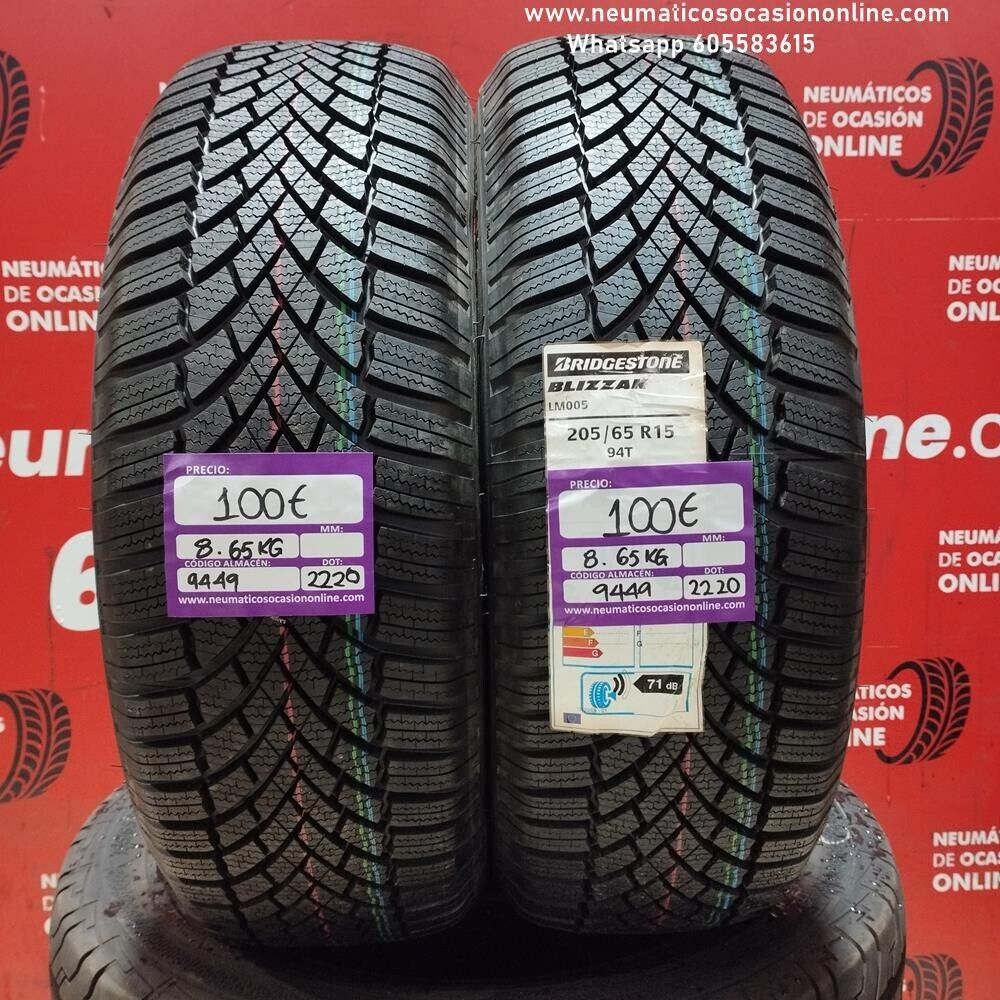 2x 205 65 R15 94T BRIDGESTONE BLIZZAK LM005 (SIN USO) REF:9449