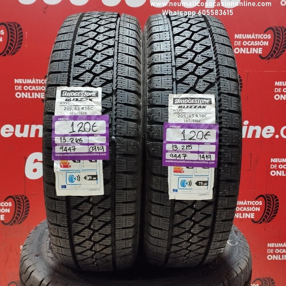 2x 205 65 16C 107/105R BRIDGESTONE BLIZZAK (SIN USO) REF:9447